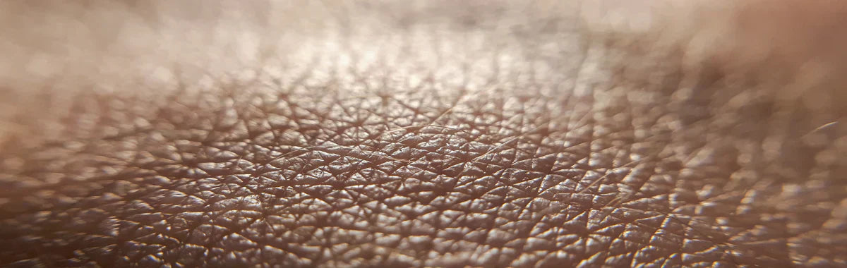 Makroaufnahme von Hautoberfläche mit sichtbarer Textur