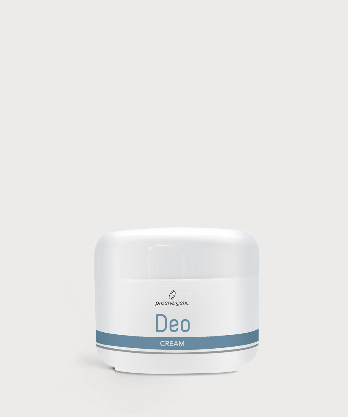 Weißer runder Tiegel mit ProEnergetic Logo und Aufschrift Deo Cream auf hellem Hintergrund.