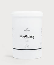 Weißer runder Behälter mit ProEnergetic Logo und Aufschrift Yin Yang Mask auf hellem Hintergrund.